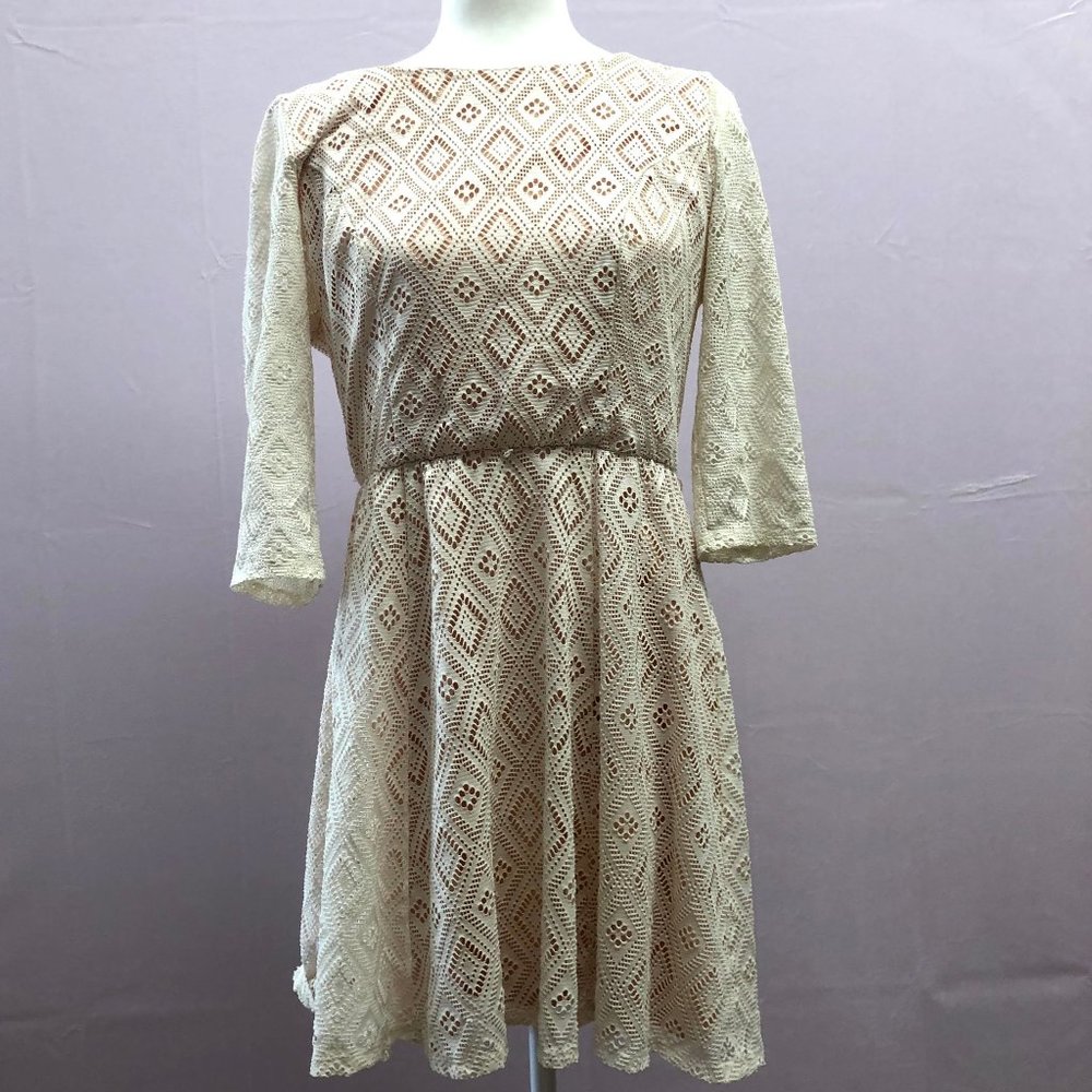 Ivory Lace Mini Dress (Lined)